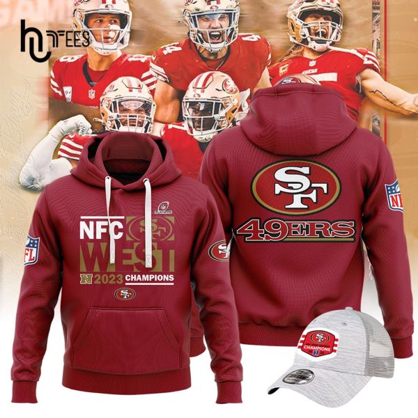 2023 NFC West Division Champions San Francisco 49ers Red Hoodie, Jogger, Cap