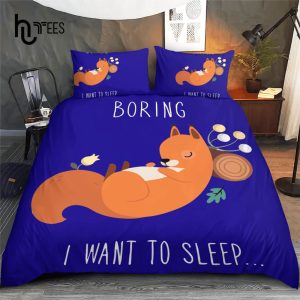 Squirrel Boring I Want To Sleep Bedding Set