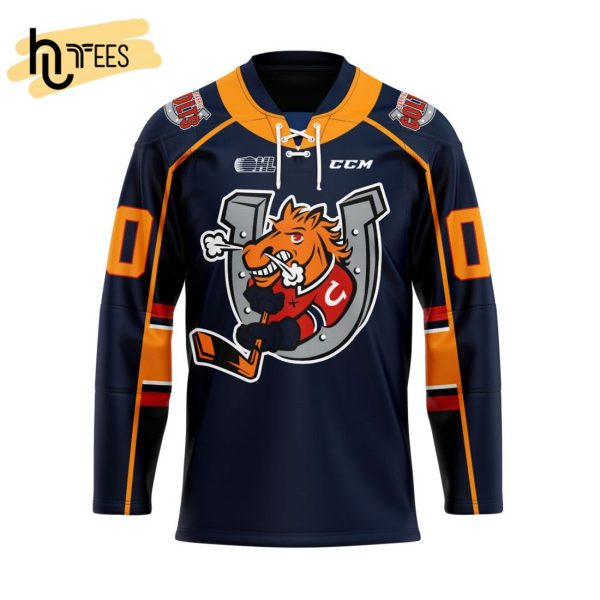 Custom OHL Barrie Colts Home Hockey Jersey
