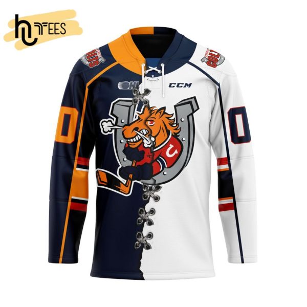 Custom OHL Barrie Colts Mix Home And Away Hockey Jersey