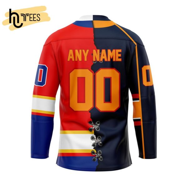Custom OHL Barrie Colts Mix Home And Retro Hockey Jersey
