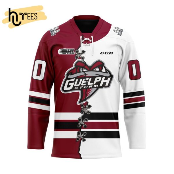 Custom OHL Guelph Storm Mix Home And Away Hockey Jersey