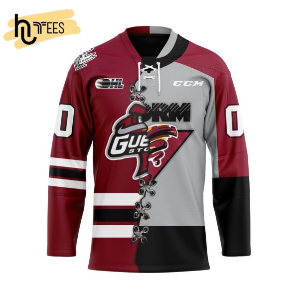 Custom OHL Guelph Storm Mix Home And Retro Hockey Jersey