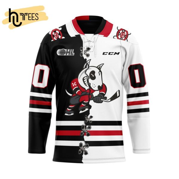 Custom OHL Niagara IceDogs Mix Home And Away Hockey Jersey