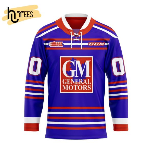Custom OHL Oshawa Generals Reverse Retro Pattern Hockey Jersey