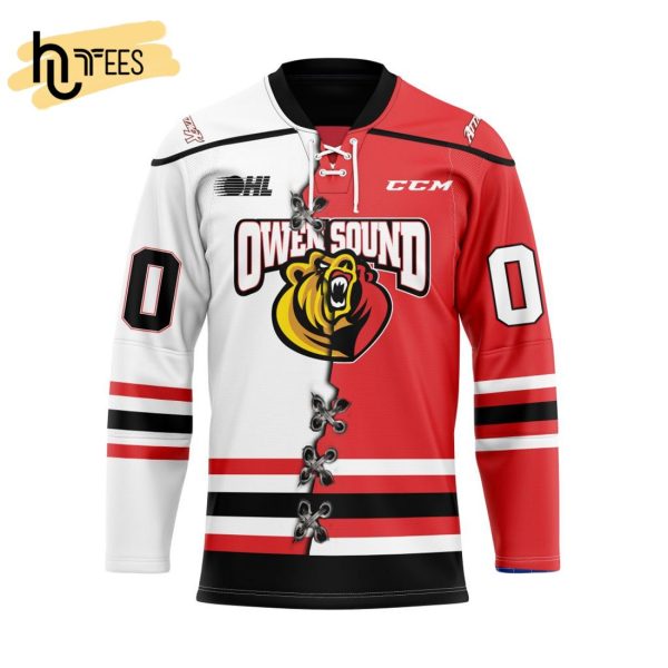 Custom OHL Owen Sound Attack Mix Home And Away Hockey Jersey