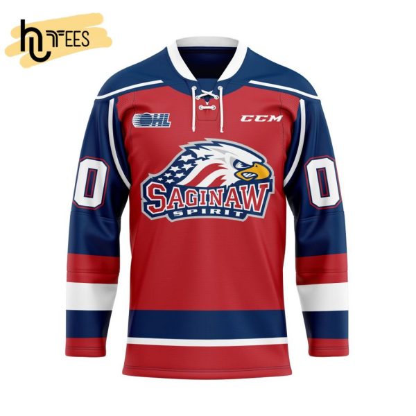 Custom OHL Saginaw Spirit Reverse Retro Pattern Hockey Jersey