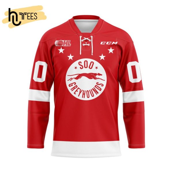 Custom OHL Sault Ste. Marie Greyhounds Home Hockey Jersey