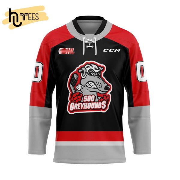Custom OHL Sault Ste. Marie Greyhounds Reverse Retro Pattern Hockey Jersey
