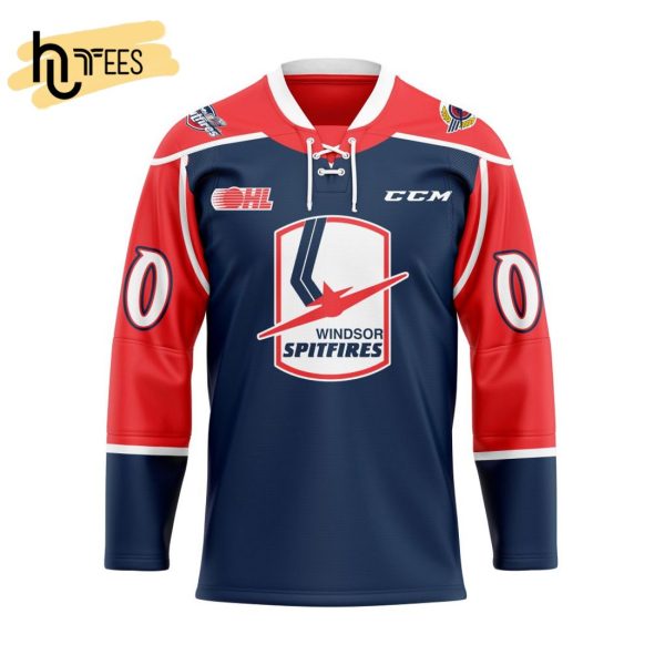 Custom OHL Windsor Spitfires Reverse Retro Pattern Hockey Jersey