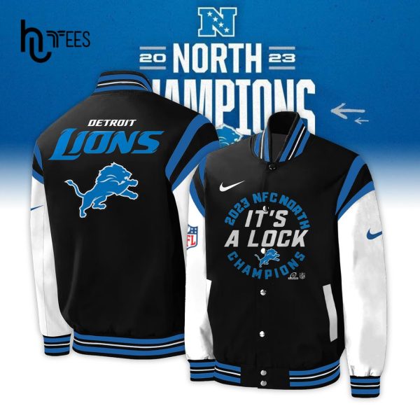 Detroit Lions 2023 It’s A Lock NFC North Division Champions Black Baseball Jacket