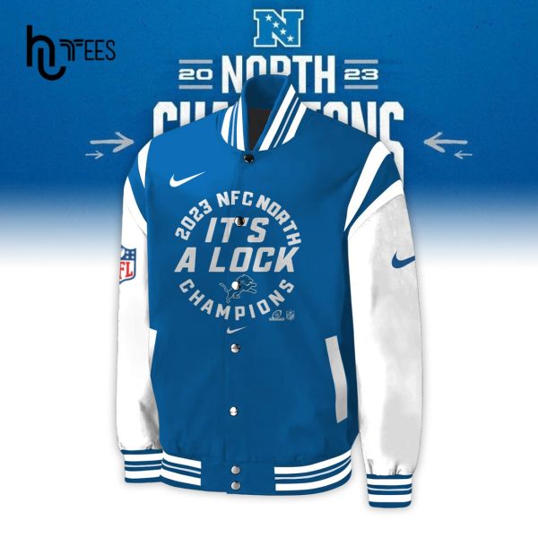 Detroit Lions 2023 It’s A Lock NFC North Division Champions Blue Baseball Jacket