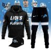 Detroit Lions Black Nike 2024 NFL Playoff V2 Black Hoodie, Jogger, Cap