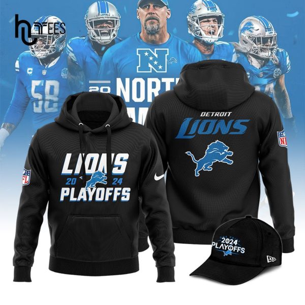 Detroit Lions Black Nike 2024 NFL Playoff Hoodie, Jogger, Cap Limited Edition