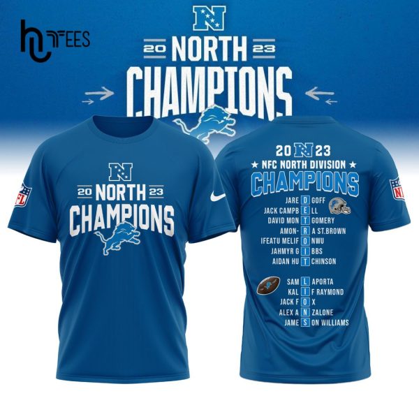 Detroit Lions NFC North Division Champions Nike 2023 Blue Hoodie, Jogger, Cap