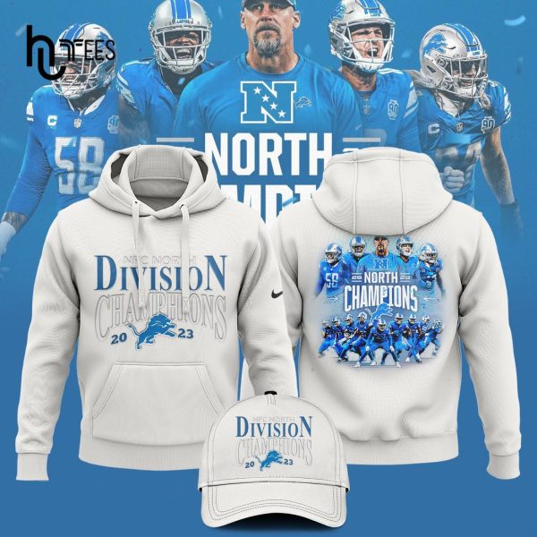 Detroit Lions NFC North Division Champions Nike 2023 White Hoodie, Jogger, Cap