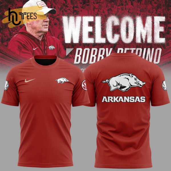 Limited Coach Bobby Petrino Arkansas Football Collection 2024 Red T-Shirt, Jogger, Cap