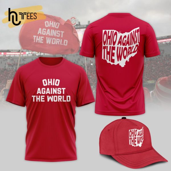 Limited Ohio Against The World Ohio Map Sports Red T-Shirt, Jogger, Cap