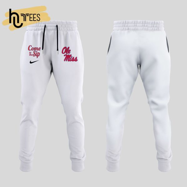 Limited Ole Miss Rebels Football Come To The Sip White Hoodie, Jogger, Cap