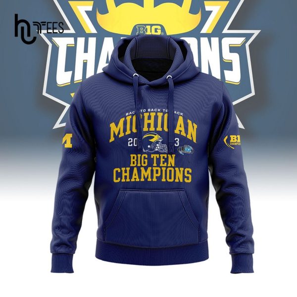 Michigan Football – 2023 Big Ten Champions Blue Hoodie, Jogger, Cap