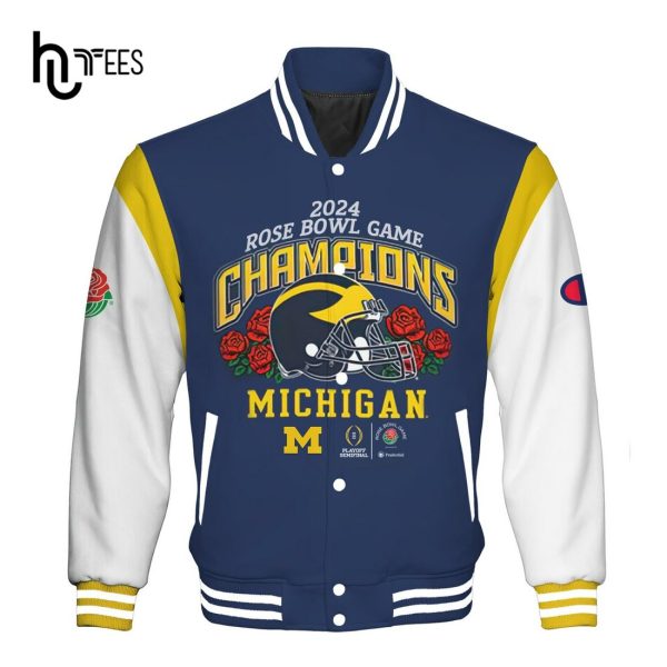 Michigan Football 2024 Rose Bowl Game Champions Sports Baseball Jacket