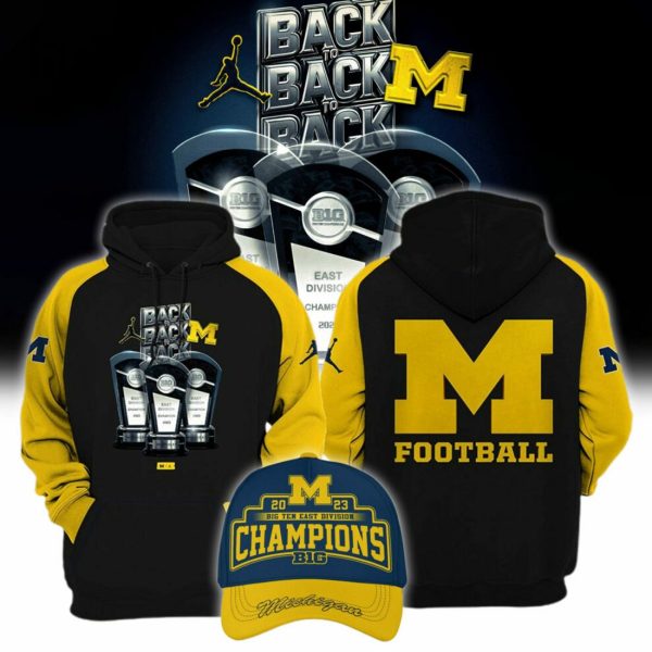 Michigan Football Champions Of The West Back To-Back Hoodie, Jogger, Cap