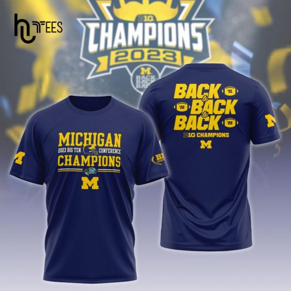 Michigan Football Navy 2023 Big Ten East Champions T-Shirt, Jogger, Cap
