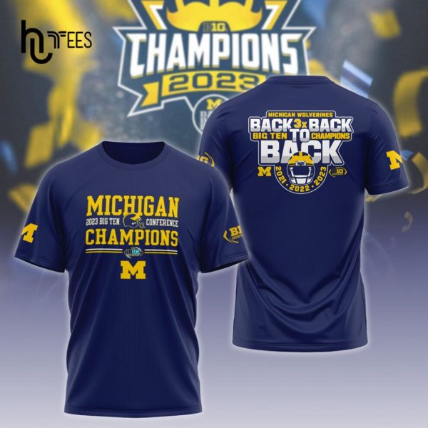 Navy 2023 Michigan Football Big Ten East Champions T-Shirt, Jogger, Cap