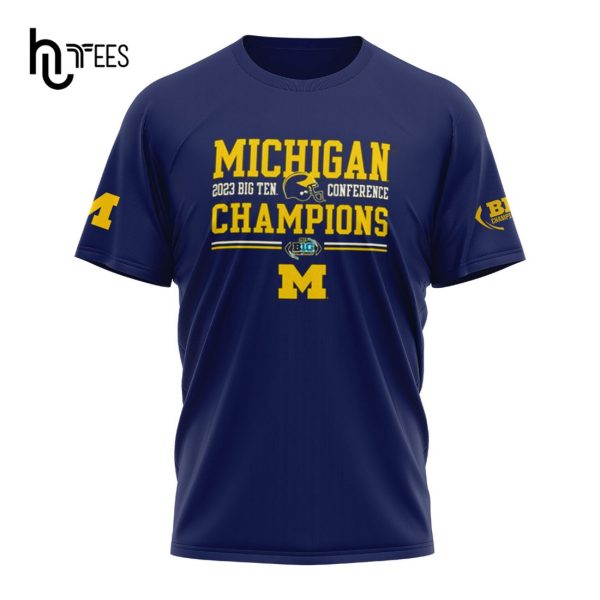 Navy 2023 Michigan Football Big Ten East Champions T-Shirt, Jogger, Cap