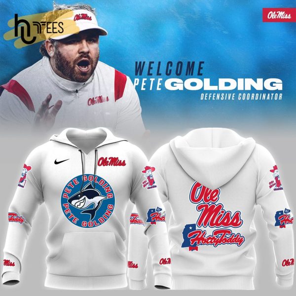 Ole Miss Pete Golding Hotty Toddy Rebels NCAA Champions Football White Hoodie, Jogger, Cap