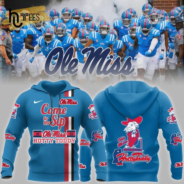 Ole Miss Rebels NCAA Football Hotty Toddy Come To The Sip Blue Hoodie 3D