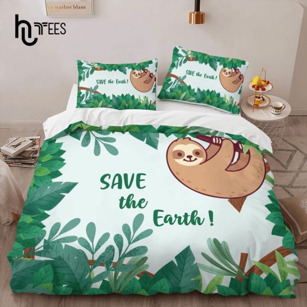 Sloth Save The Earth Bedding Set