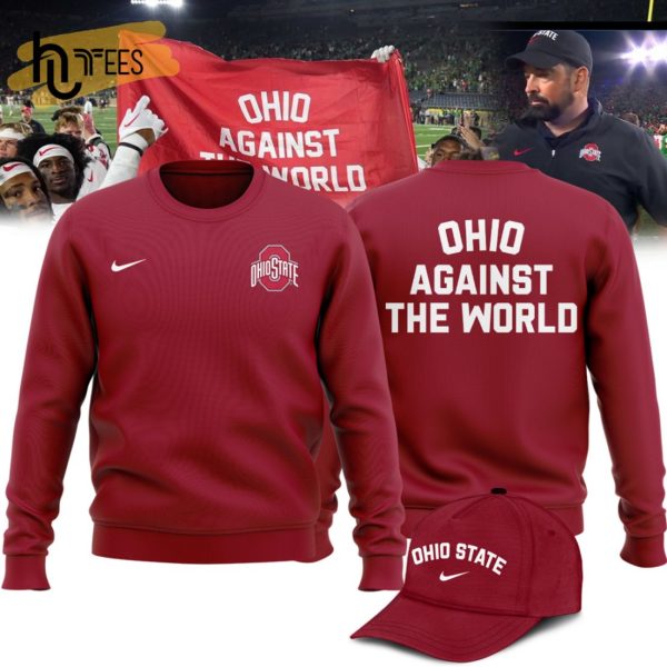 The World Ohio Map Ohio Against Sports Gift Red Sweatshirt, Jogger, Cap Limited