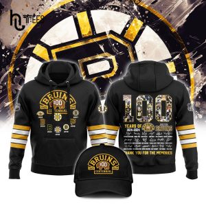 100 Years Of Boston Bruins 1924 2024 Memories Signatures Black Hoodie, Jogger, Cap