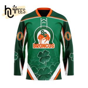Custom Swift Current Broncos Team For St.Patrick Day Hockey Jersey
