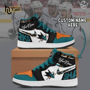 Custom NHL San Jose Sharks Air Jordan 1 Hightop Sneaker