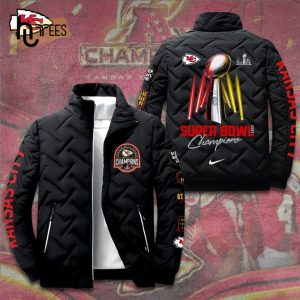 NFL Kansas City Chiefs LVIII Super Bowl Champions Black Padded Jacket Limited Edition