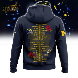 2024 CFP National Champions Michigan Football Rose Hoodie 3D Limited Edition