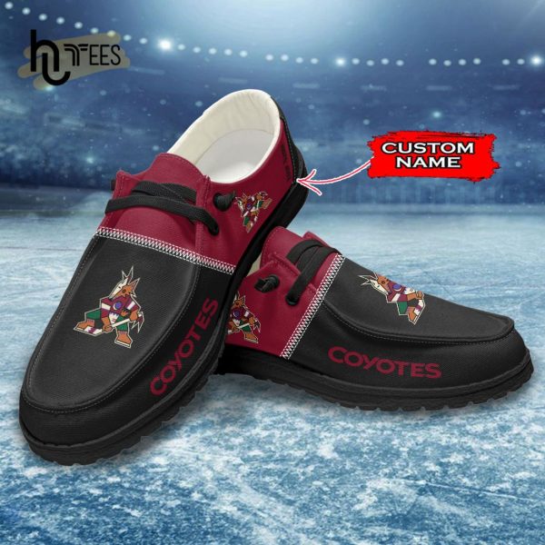 Custom Arizona Coyotes NHL Black Hey Dude Shoes
