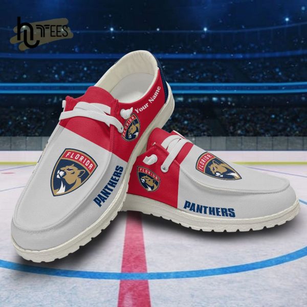 Custom Florida Panthers NHL White Hey Dude Shoes