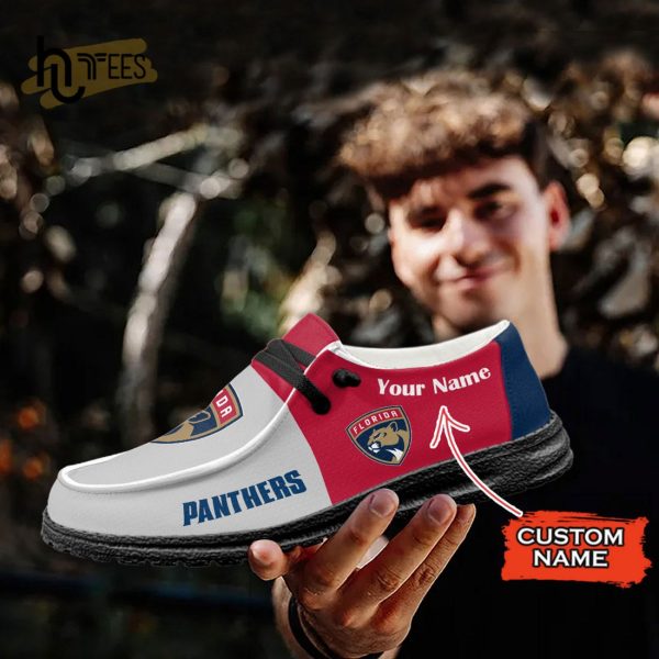 Custom Florida Panthers NHL White Hey Dude Shoes