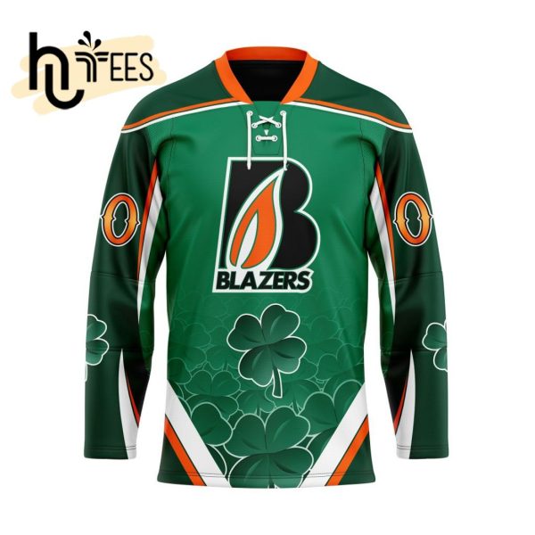 Custom Kamloops Blazers Team For St.Patrick Day Hockey Jersey
