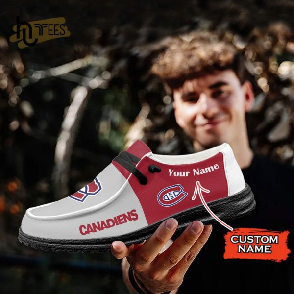 Custom Montreal Canadiens NHL White Hey Dude Shoes