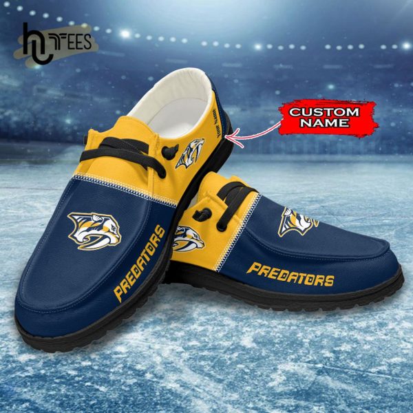 Custom Nashville Predators NHL Navy Hey Dude Shoes