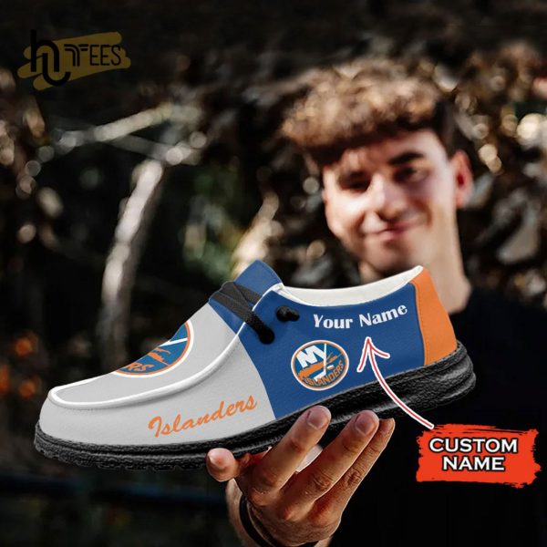 Custom New York Islanders NHL White Hey Dude Shoes
