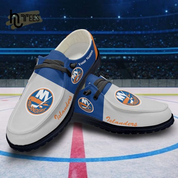Custom New York Islanders NHL White Hey Dude Shoes