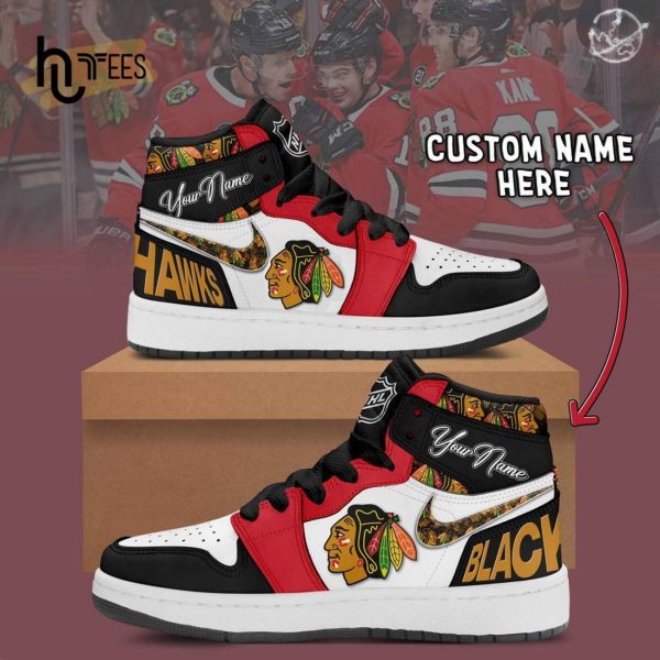 Custom NHL Chicago Blackhawks Air Jordan 1 Hightop Sneaker