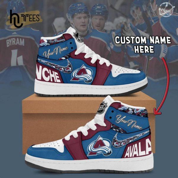 Custom NHL Colorado Avalanche Air Jordan 1 Hightop Sneaker