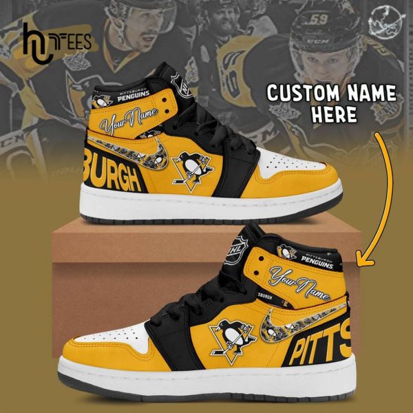 Custom NHL Pittsburgh Penguins Air Jordan 1 Hightop Sneaker