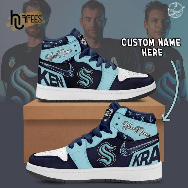 Custom NHL Seattle Kraken Air Jordan 1 Hightop Sneaker